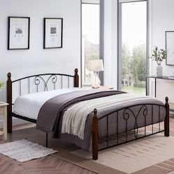 Suzie Κρεβάτι Διπλό με Στρώμα 150x200cm Καρυδί