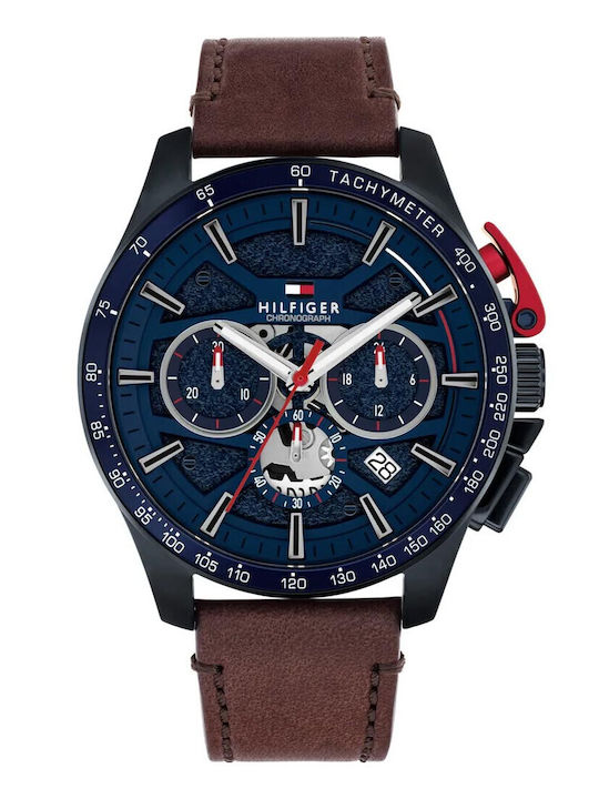 Tommy Hilfiger Bank Watch Battery with Leather Strap
