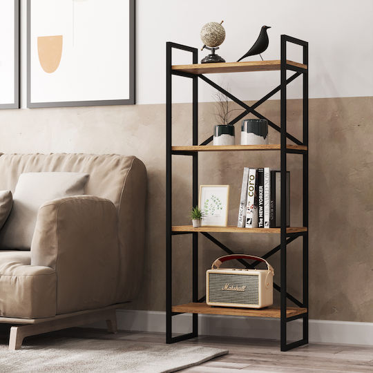 Bücherregale & Regale Boden Viana Atlantic Pine/Schwarz 58x30x138cm