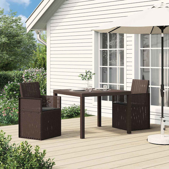 Gartenstühle Braun 2 Stück 53x47x88,5 cm