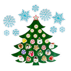 Christmas Wall Sticker Advent Calendar 3d Reusable Self-adhesive Decoration 30 X 33 Cm