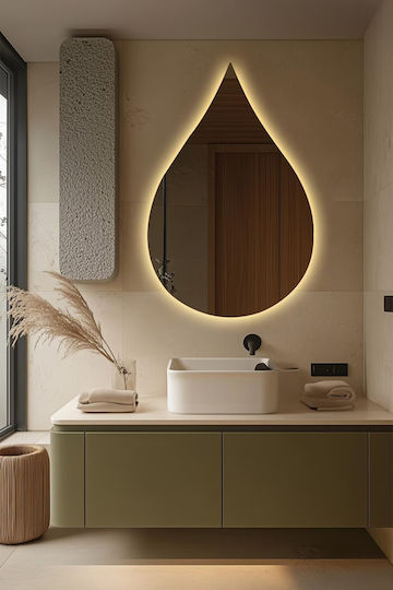SteweHome STE-004723-V14646-130531 Καθρέπτης Led Αφής από MDF 70x45cm Κίτρινο