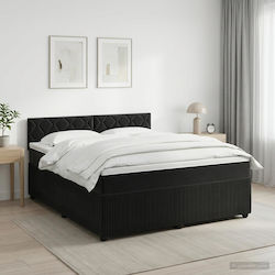 Pat Dublu Cu Saltea 140x200cm Negru