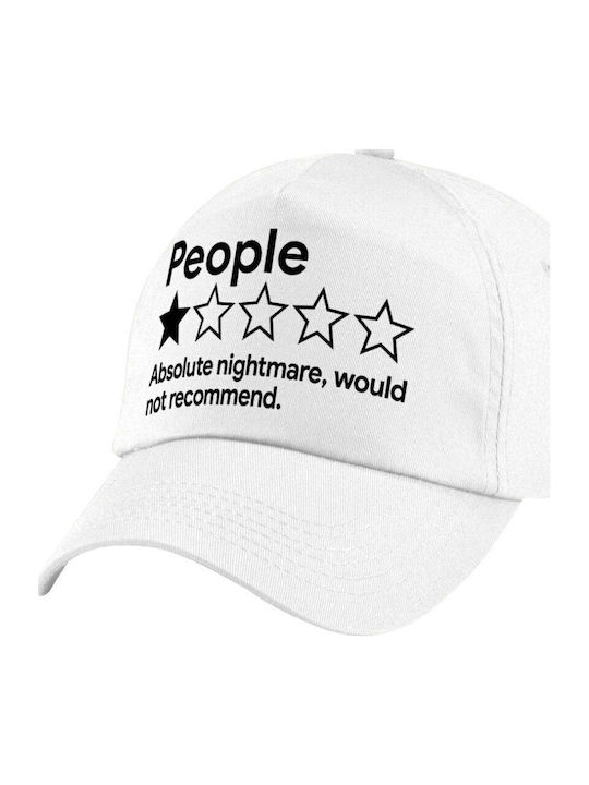 Koupakoupa Детска Шапка С Козирка Текстилна People One Star Rating Would Not Recommend Бяла