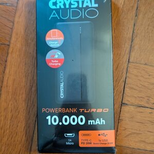 Crystal Audio PBK4K Power Bank 10000mAh 20W με Θύρα USB-A και Θύρα USB-C Power Delivery Μαύρο