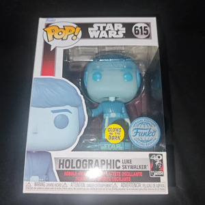 Funko Pop! Movies: Star Wars - Luke Skywalker Holographic 615 Bobble-Head & Glows in the Dark Special Edition