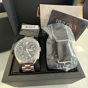 Bulova Lunar Pilot Ανδρικό Ρολόι 44mm Χρονογράφος Μπαταρίας με Ασημί Ατσάλινο Μπρασελέ 96K111