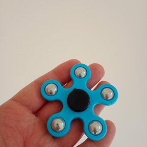 Fidget Spinner Steel Balls Plastic Five Leaves 3m Πλαστικό Μπλε