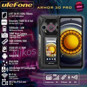 Ulefone Armor 30 Pro 5G Dual SIM (16/512GB) Ανθεκτικό Smartphone Μαύρο