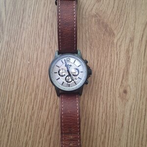 Lee Cooper Ανδρικό Ρολόι 43mm Χρονογράφος Μπαταρίας με Καφέ Δερμάτινο Λουράκι LC06178.675