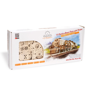 Ugears Παιχνίδι Κατασκευών Ξύλινo V-Express Steam Train with Tender 70058