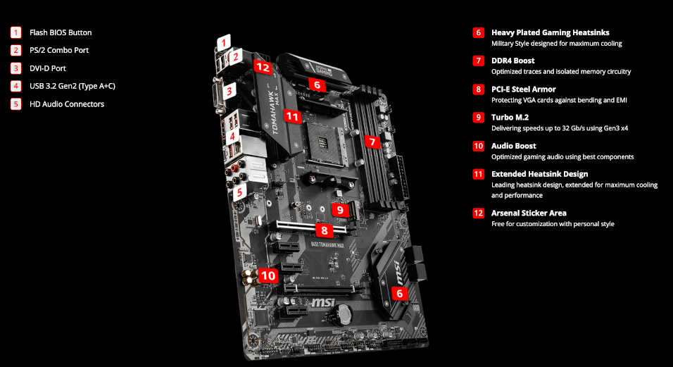 Msi B450 Tomahawk Motherboard B40 Tomahawk Max MSI B450 Tomahawk