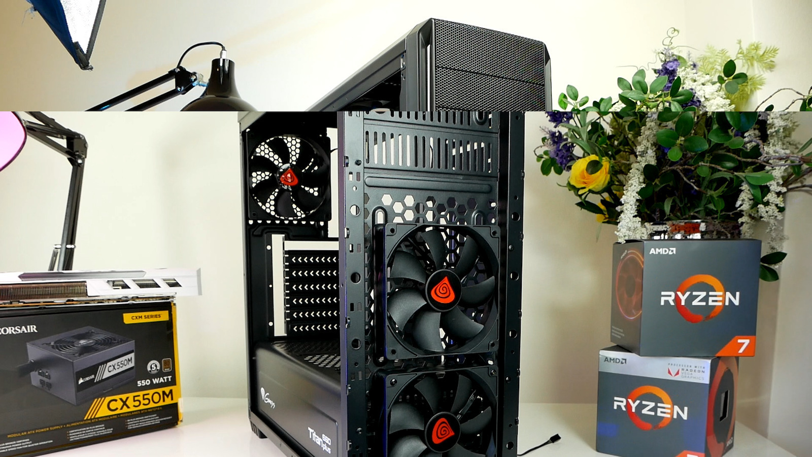 Natec Titan 660 Plus Gaming Midi Tower Κουτί Υπολογιστή με Πλαϊνό Παράθυρο Μαύρο