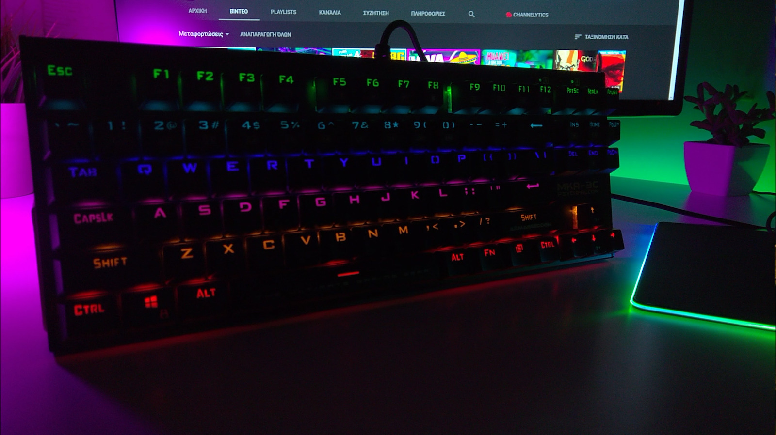 Armaggeddon MKA-3C Psychfalcon Gaming Μηχανικό Πληκτρολόγιο Tenkeyless με Outemu Blue διακόπτες και RGB φωτισμό (Αγγλικό US)