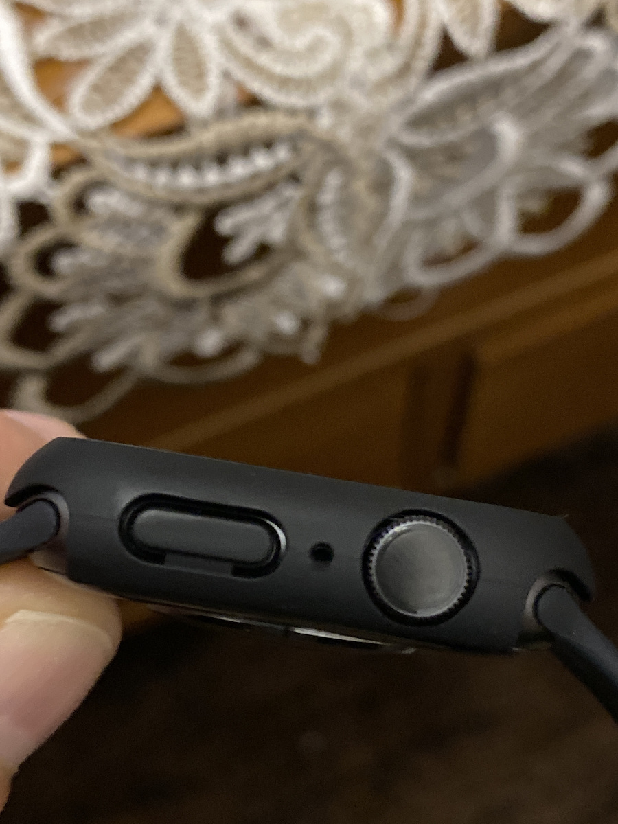 Full Frame Plastic Case with Glass in Black color for Apple Watch 44mm
