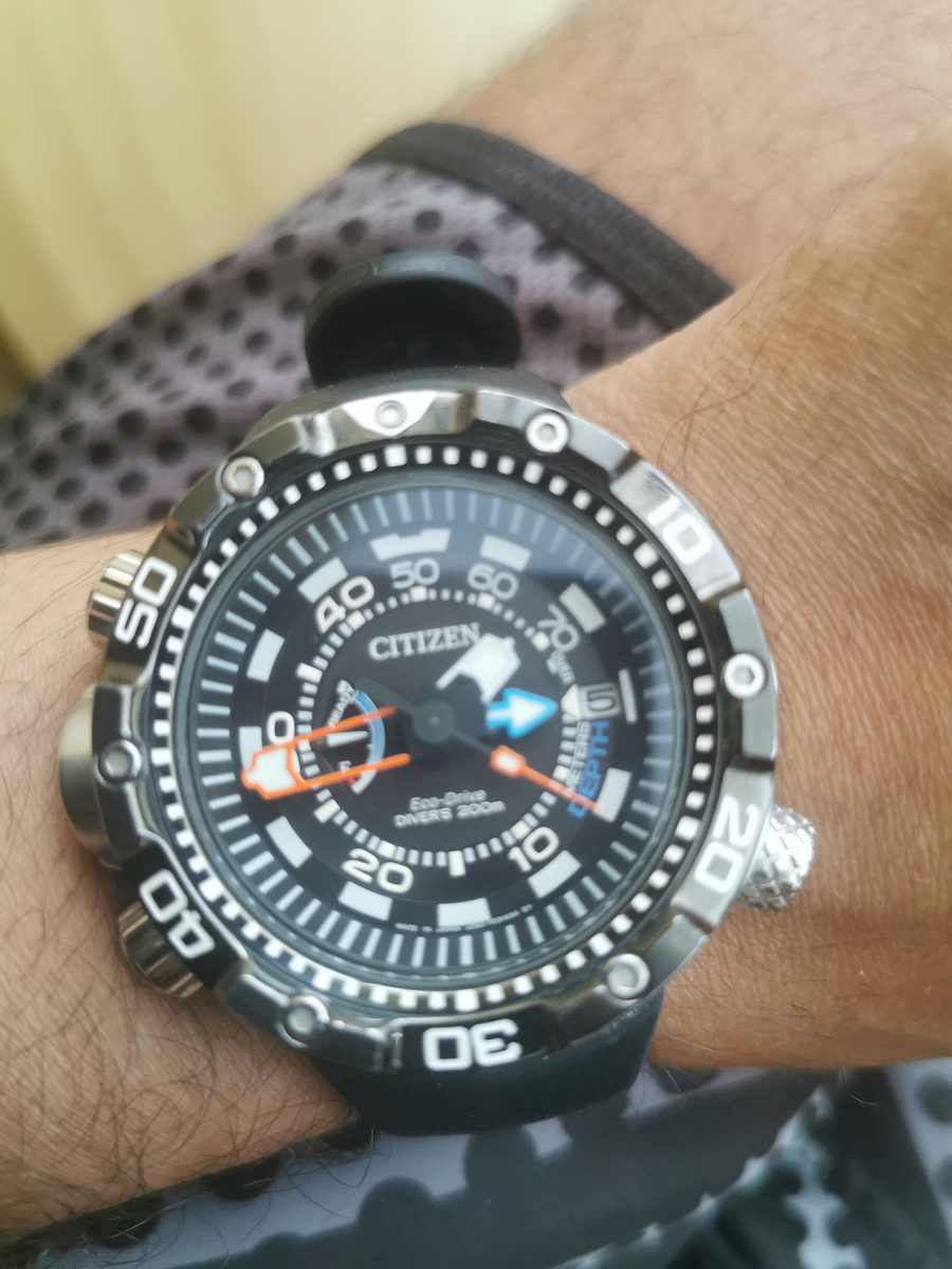Citizen Promaster Marine Ανδρικό Ρολόι 53mm Eco - Drive με Μαύρο Καουτσούκ Λουράκι