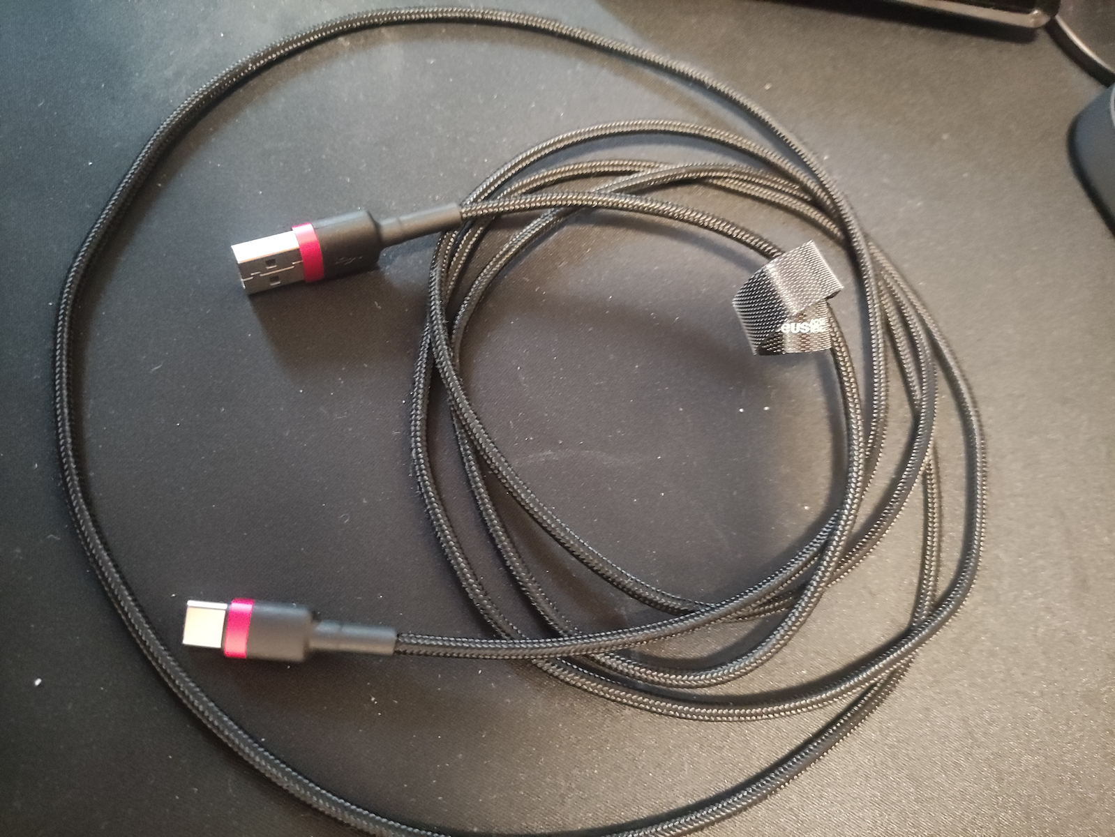 Baseus Cafule Braided USB 2.0 Cable USB-C Male USB-A Black 2m CATKLF-CG1