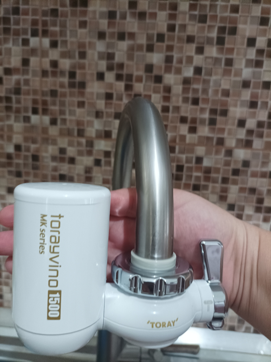 Toray Torayvino MK2-EG Filtru de Apă pentru Robinet cu Carbon Activat Granular și Membrane cu 3 Filtre de Înlocuire MKC-EG 0.1 μm