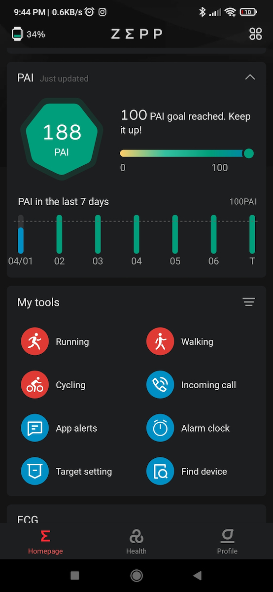 Amazfit Neo Rezistent la apă Ceas inteligent cu pulsometru (Negru)
