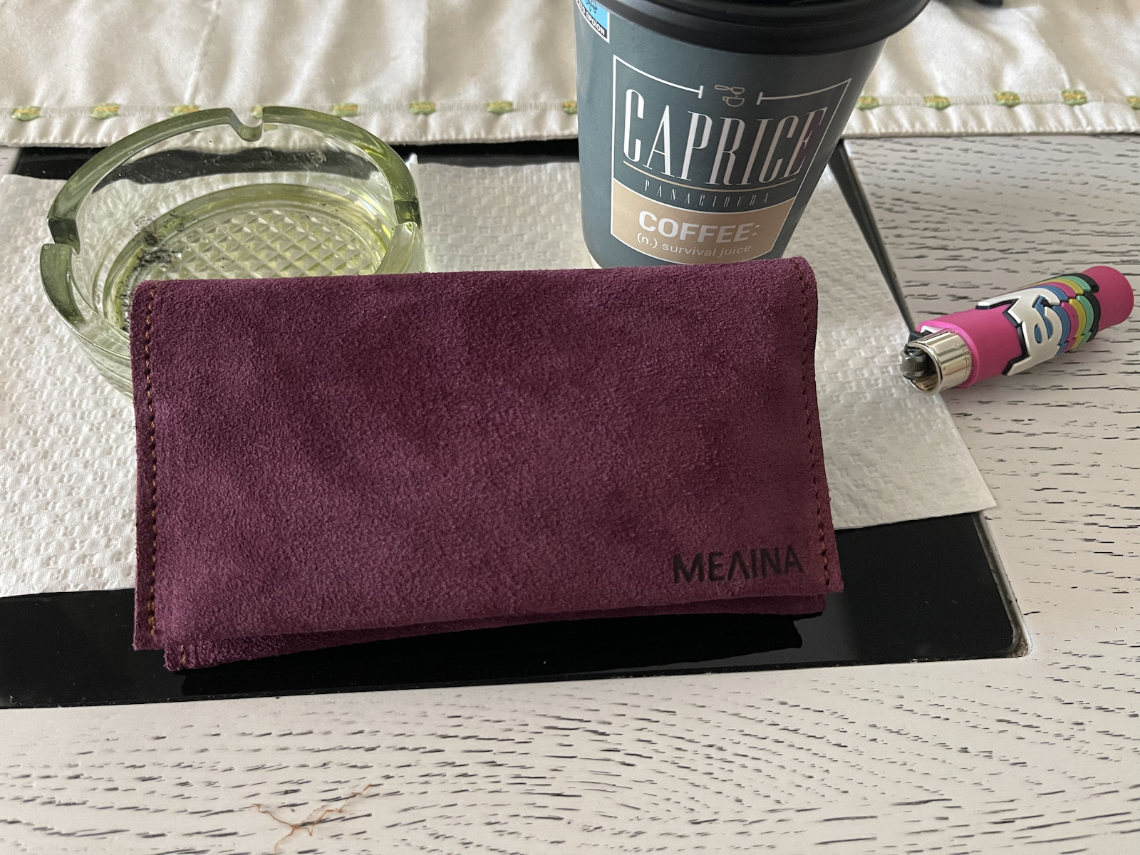 ByLeather Leather Tobacco Pouch HANDMADE With Magnetic Clasp Purple