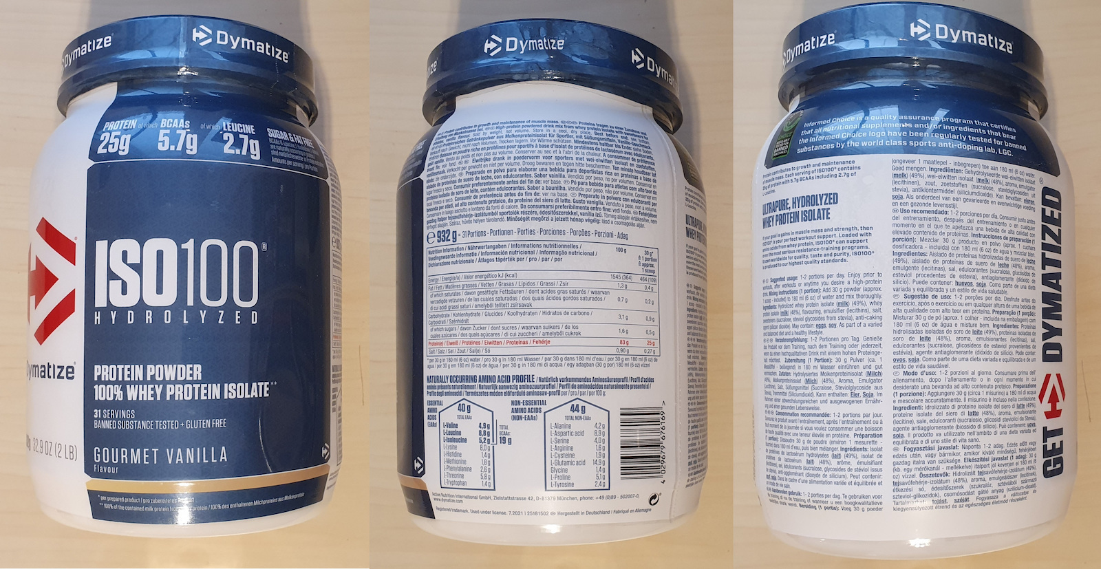 Dymatize ISO 100 Hydrolyzed Πρωτεΐνη Ορού Γάλακτος Χωρίς Γλουτένη με Γεύση Gourmet Chocolate 2.264kg