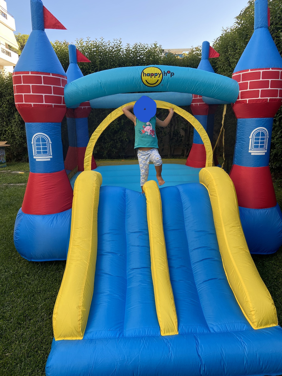 Happy Hop Inflatable Castle with Trampoline and Slide for Ages 3+