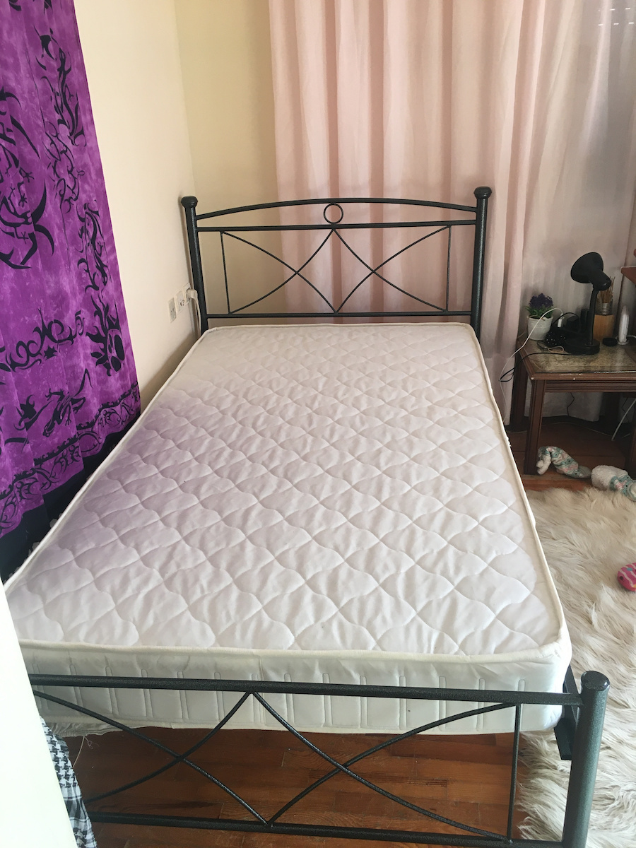 Sikinos Bed Double Metal Rust with Slats & Mattress 140x190cm