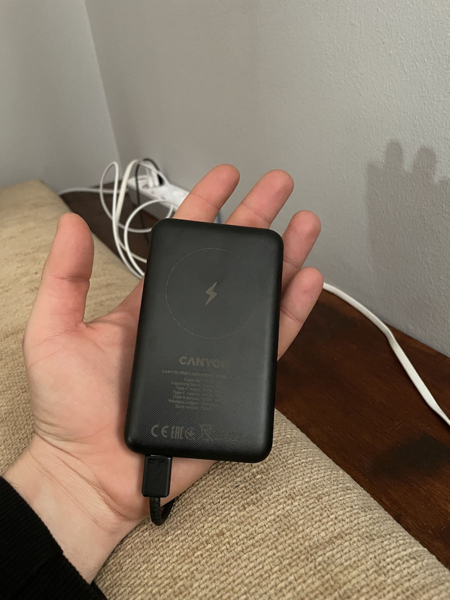 Canyon PB-1001 MagSafe Power Bank 10000mAh 18W με Θύρα USB-A και Θύρα USB-C Power Delivery / Quick Charge 3.0 Μαύρο