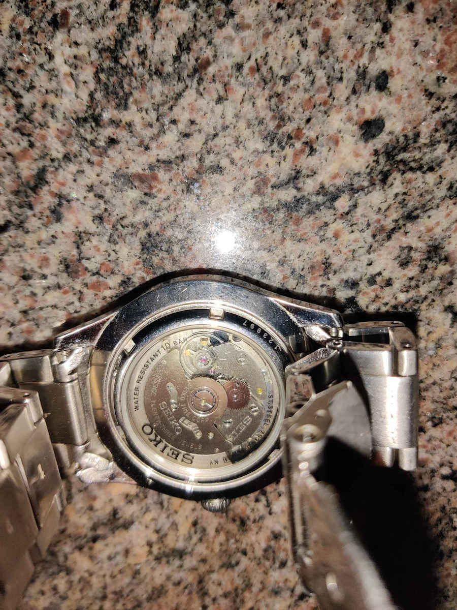 Seiko 5 Men's Watch 45mm Automatic with Silver Metal Bracelet