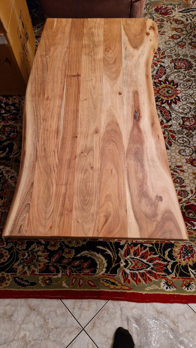 Rectangular Central Coffee Table Rama Made of Solid Wood Natural W115xD65xH40cm