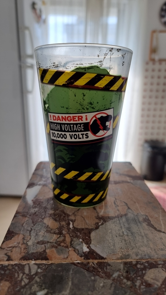 Abysse Jurassic Park Ποτήρι Νερού από Γυαλί σε Πράσινο Χρώμα 400ml