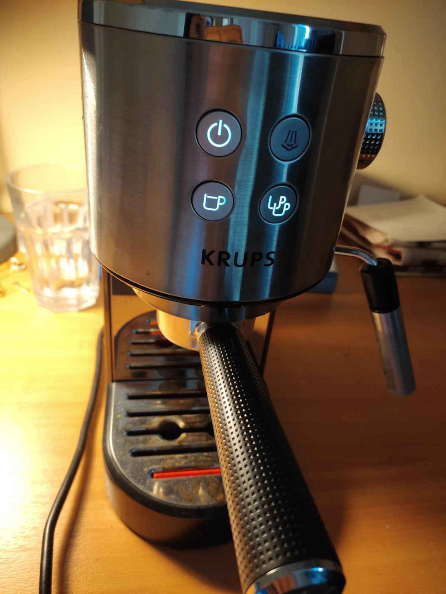 Krups Virtuoso Espresso Portafilter Machine, 1450W, XP442C1, Black