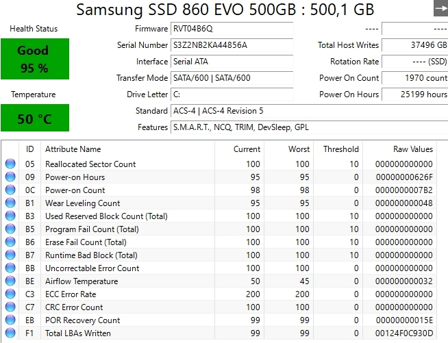 Samsung 860 Evo SSD 500GB τύπου 2.5'' με σύνδεση SATA III MZ-76E500B/EU
