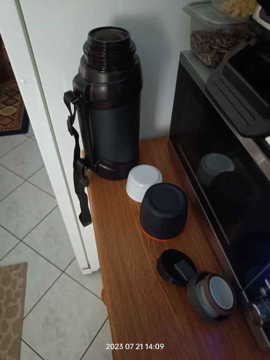 Sunpro Sticlă Termos Oțel inoxidabil 2lt Negru cu Mâner