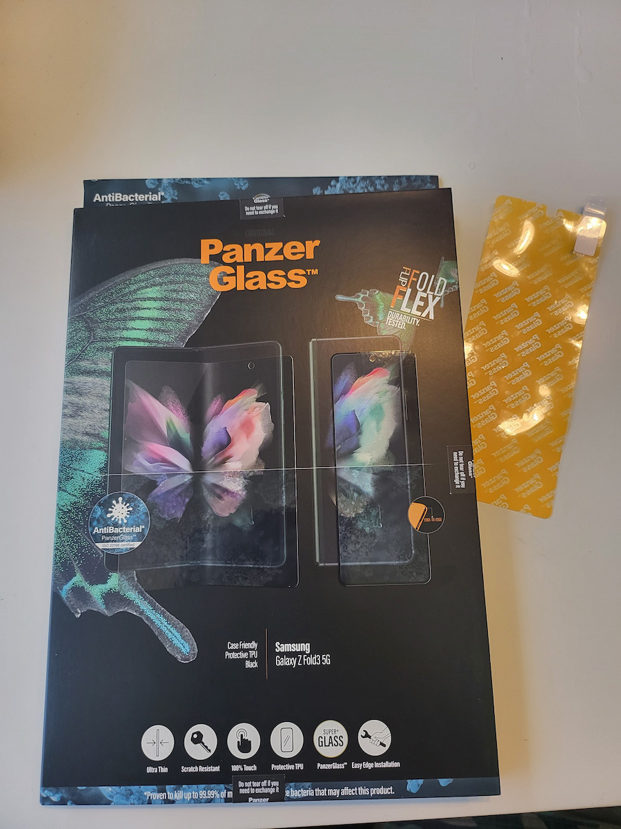 PanzerGlass Case Friendly Antibacterial Full Face Tempered Glass (Galaxy Z Fold 3)