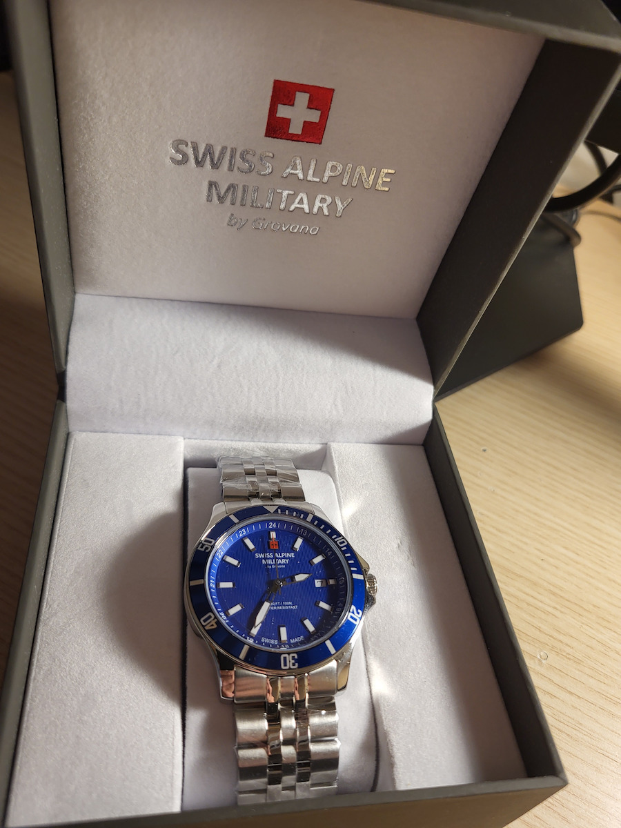 Swiss Alpine Military by Grovana Challenger Ανδρικό Ρολόι 42mm Μπαταρίας με Ασημί Μεταλλικό Μπρασελέ