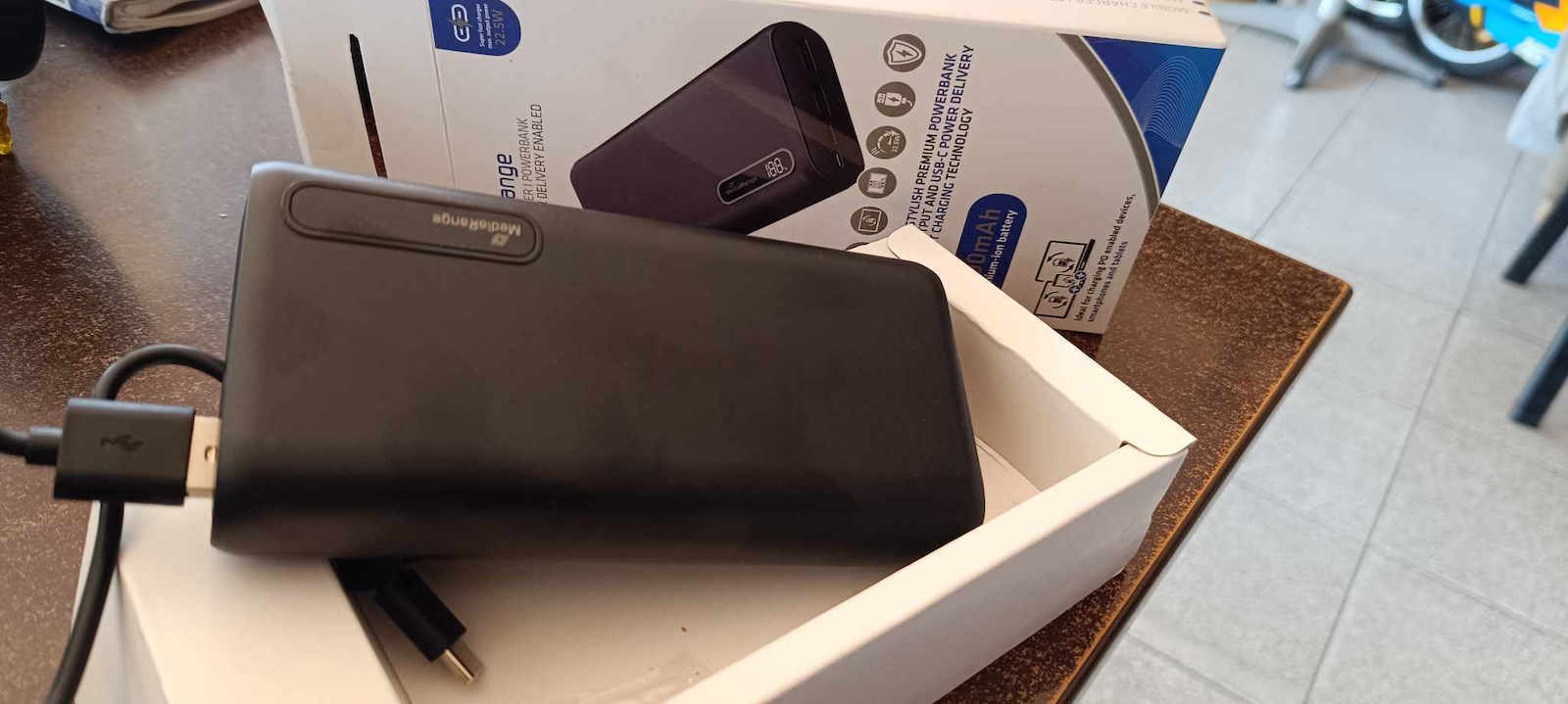 MediaRange MR756 Power Bank 20000mAh με 2 Θύρες USB-A και Θύρα USB-C Power Delivery / Quick Charge 3.0 Μαύρο