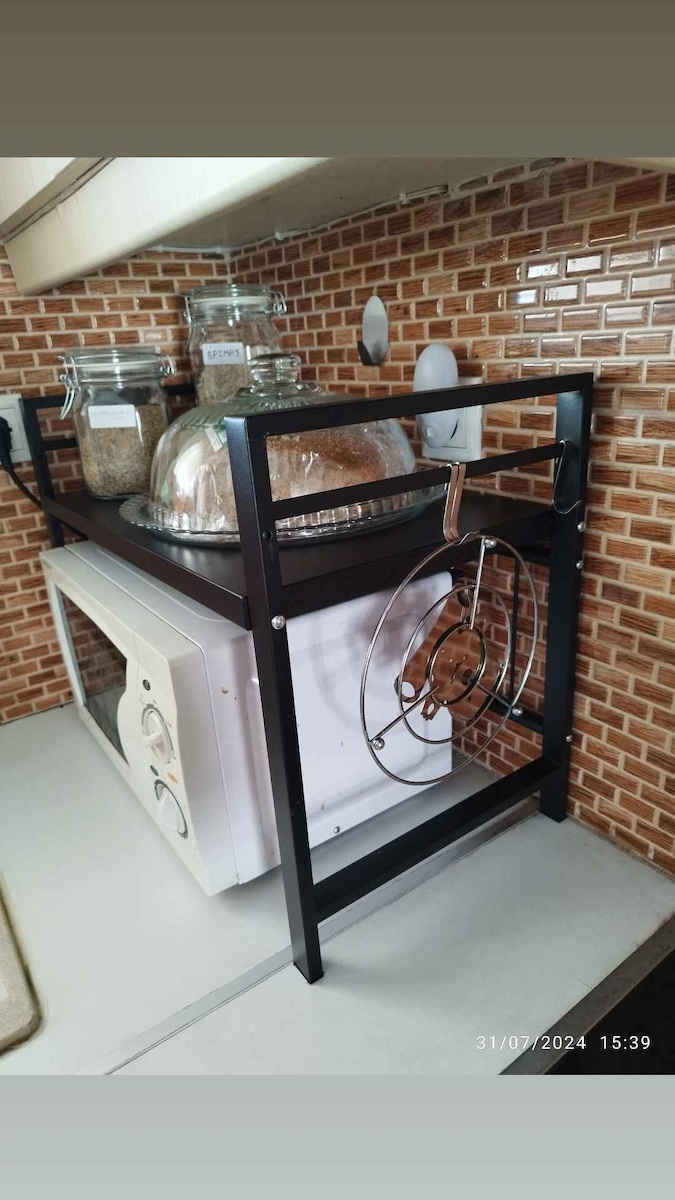 Verk Group Βάση για Φούρνο Μικροκυμάτων Μεταλλική 65x36x44εκ. Μαύρη
