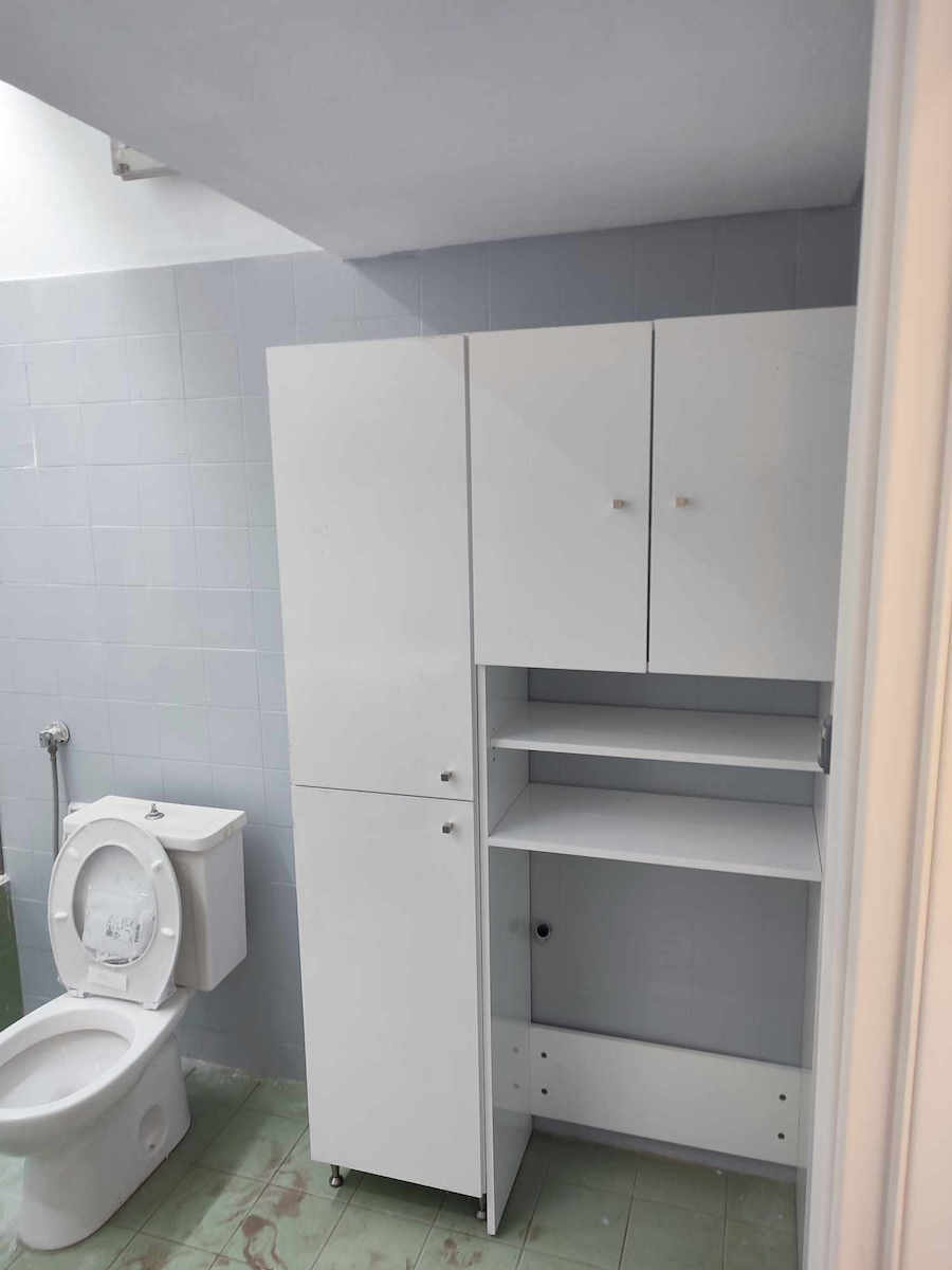 Badezimmersäule Boden für Waschmaschine H64xB35xH184cm Weiß