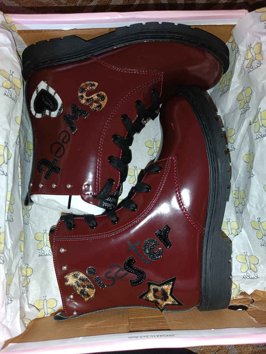 Star Kinderstiefel mit Reißverschluss Burgundisch