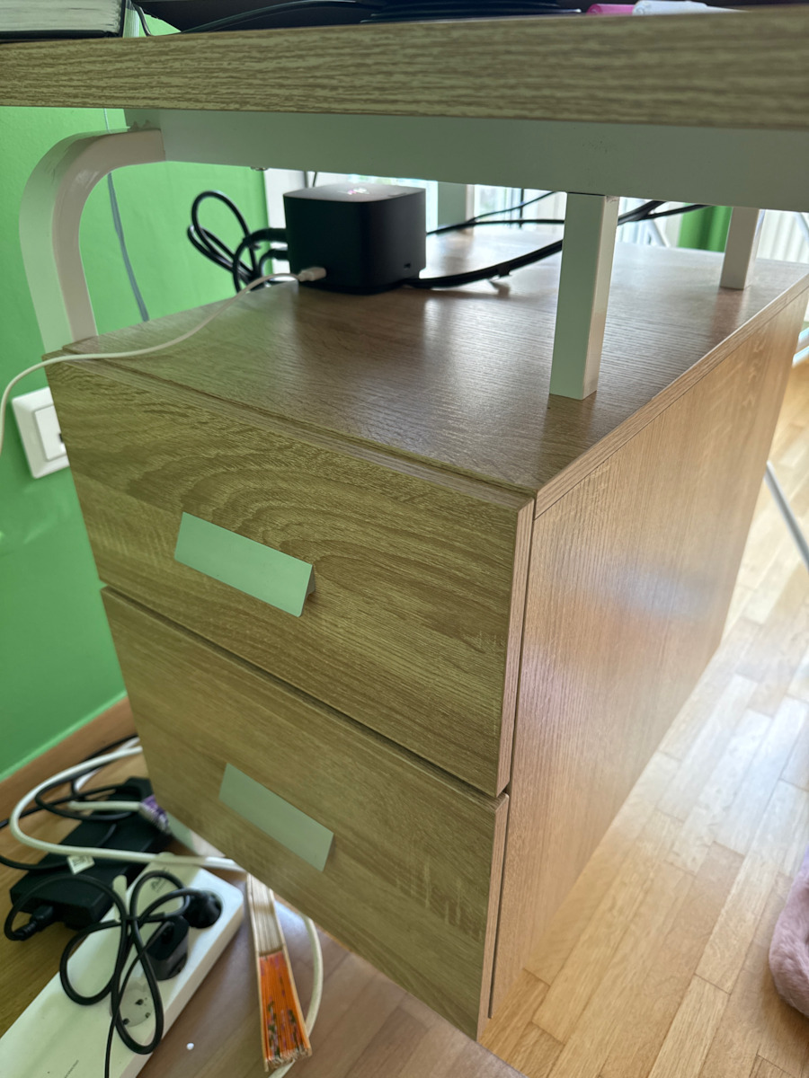 Desk Voler Wooden Natural / White with Metal Legs 120x60x75cm