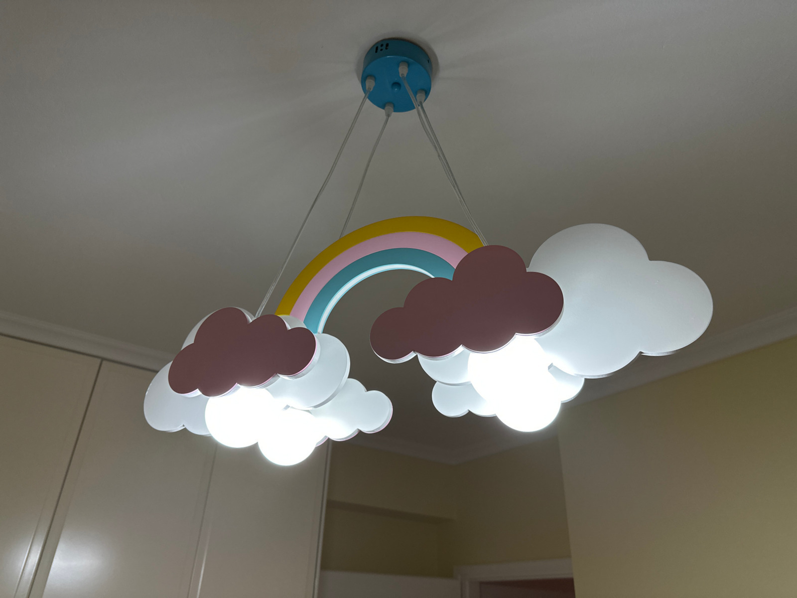 Kids Chandelier Ceiling Light E27 White