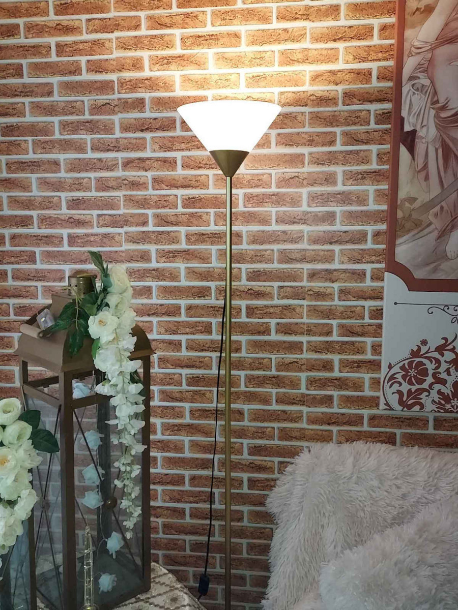 Keskor Lampa de podea Î174xL24cm. cu Soclu pentru Bec E27 Negru