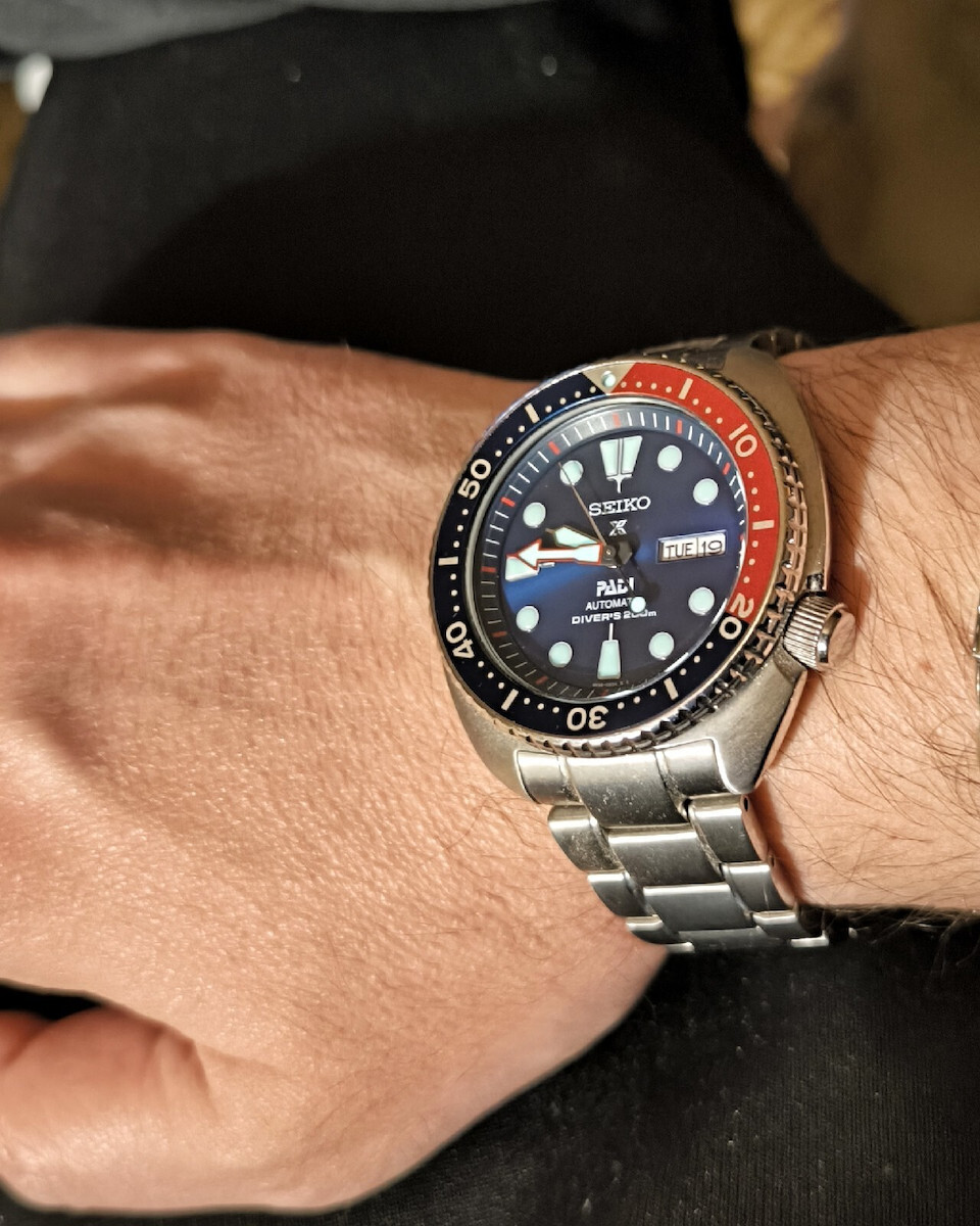 Seiko Prospex Padi Turtle Ανδρικό Ρολόι 45mm Αυτόματο με Ασημί Μεταλλικό Μπρασελέ