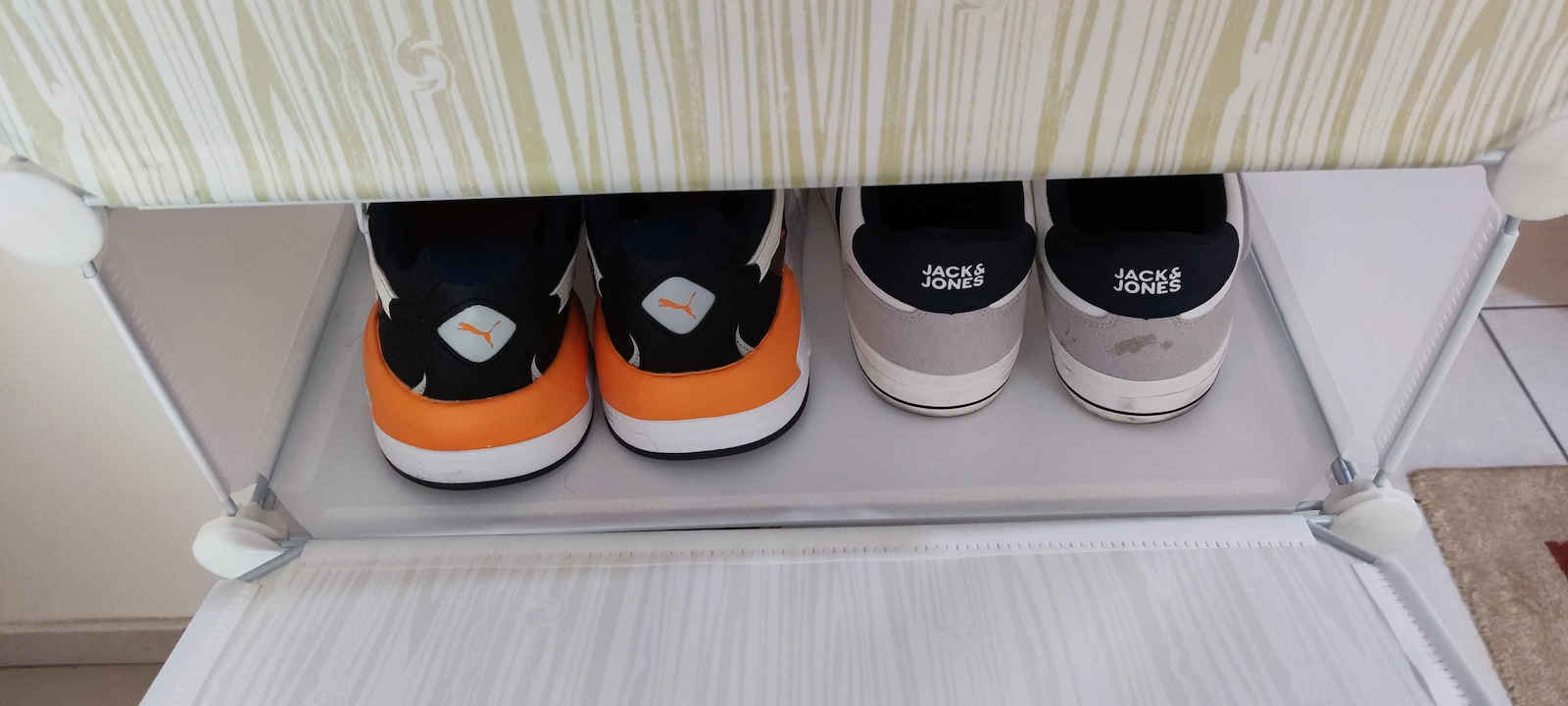 Plastică Suport pentru pantofi cu 6 Rafturi Albă L45xW36.5xH108cm