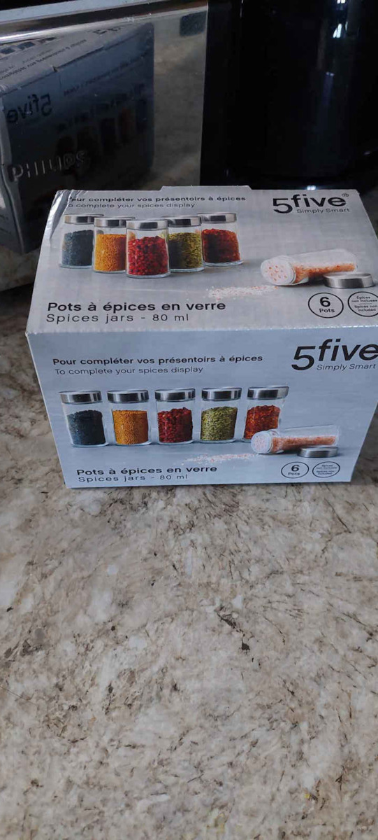 Click Spice Jar Glass Transparent 6pcs