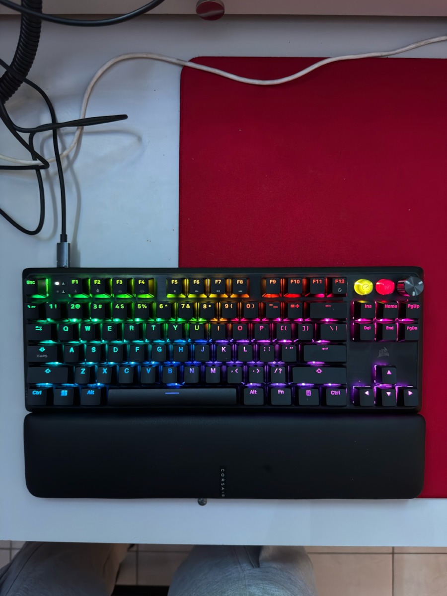 Corsair K70 RGB TKL Hall Effect Gaming Keyboard Tenkeyless with Corsair MGX switches and RGB lighting (English US)