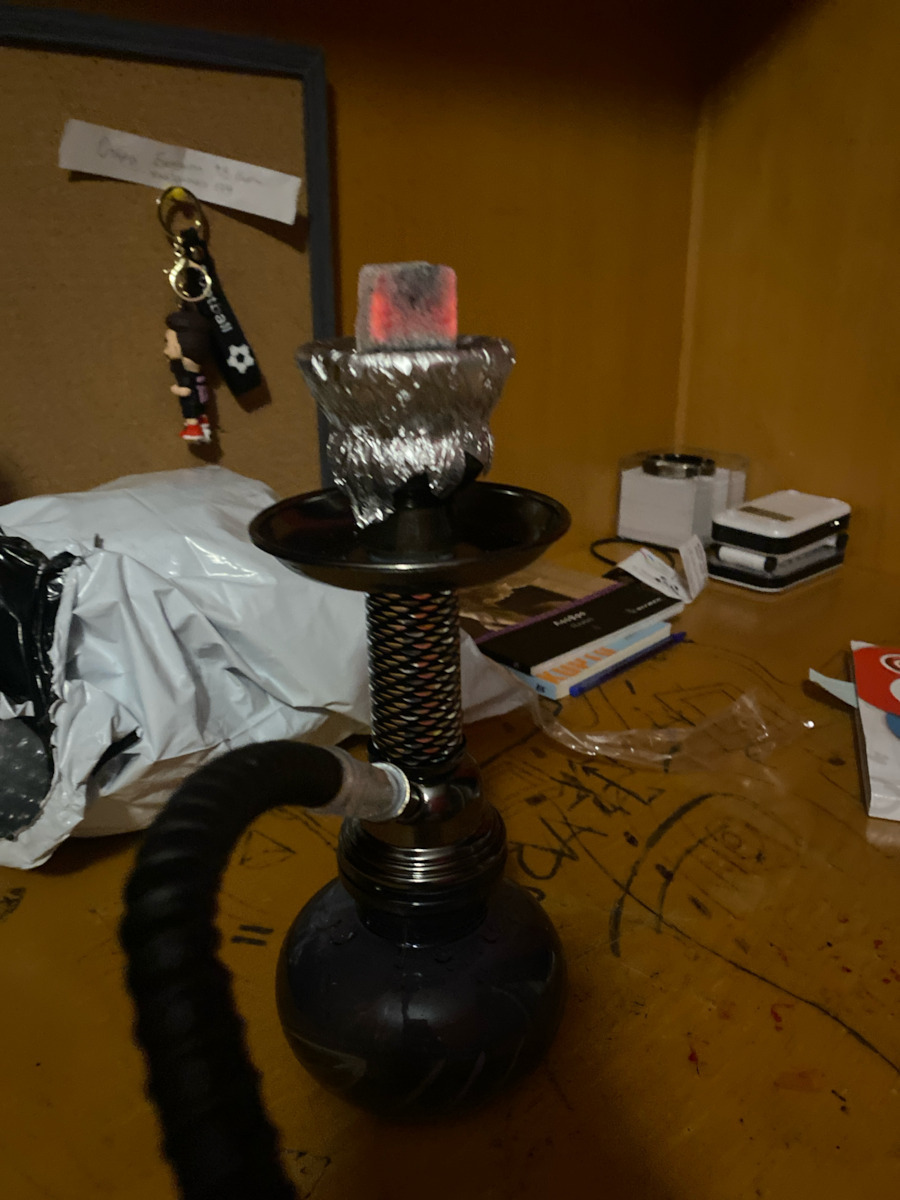Narghilea Shisha Md All Black Single 1 Furtun - 26cm
