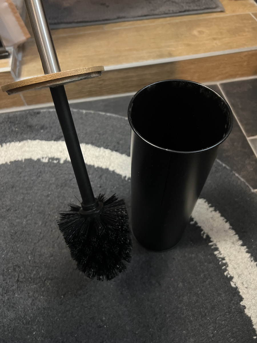 Vesta Metallic Toilet Brush and Basket Set Soft Close 5lt Black