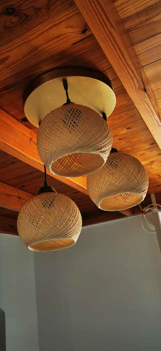 GloboStar Yasam Pendant Light Beige Boho with Rope for Socket E27 35x35x80cm